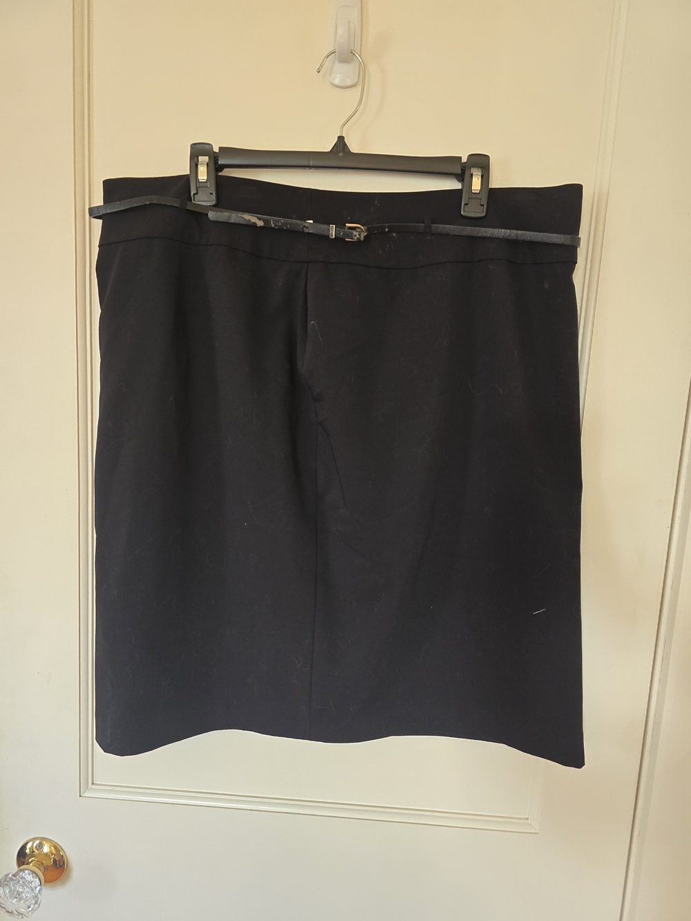 Liz Claiborne Black Pencil Skirt with Slim Waist Belt 18